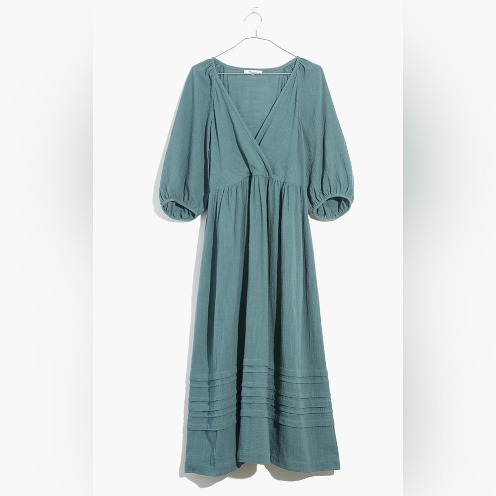Madewell Teal Wrap Midi Dress